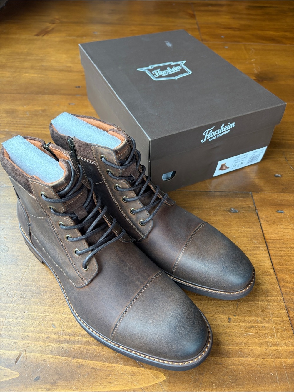 Florsheim Lodge Cap Toe Lace Boot Men's Brown CH Sz 10.5M